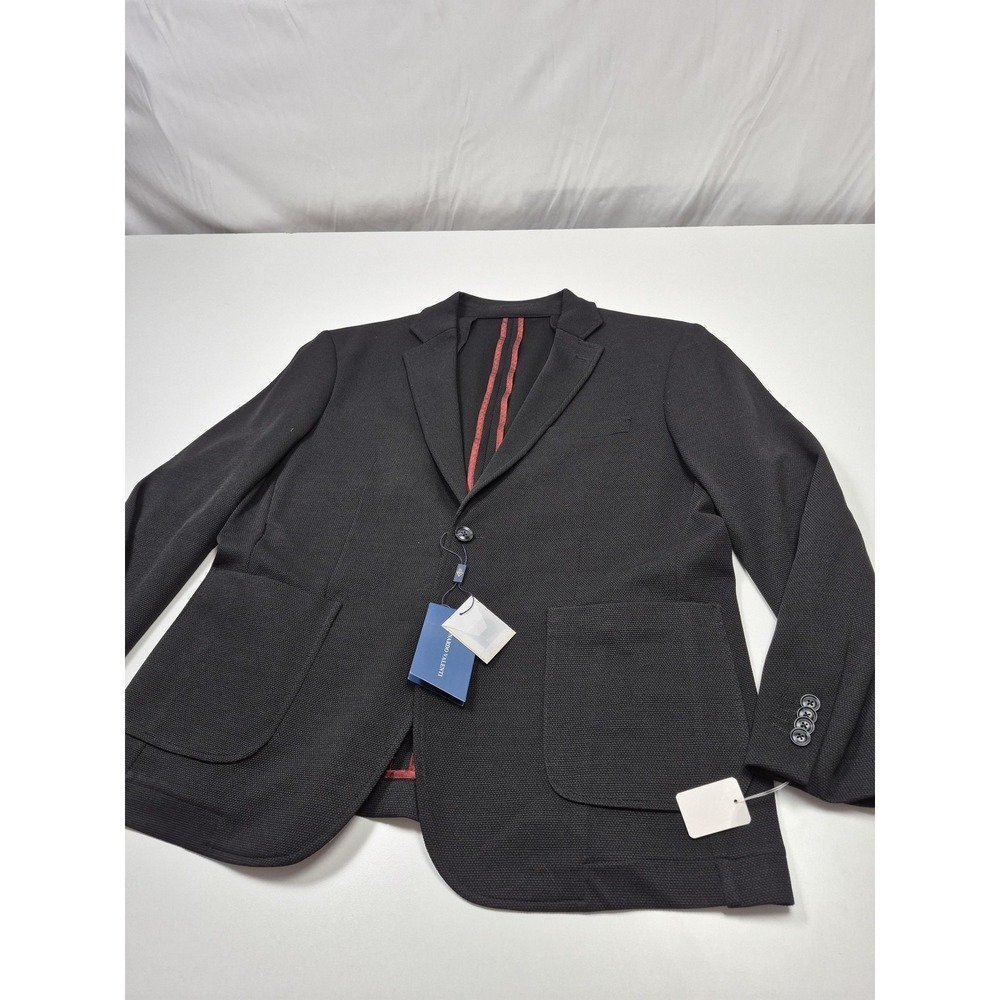 Leonardo Valenti Blazer Mens 2XL Gray Cotton Blend Jersey Jacket Italy NWT